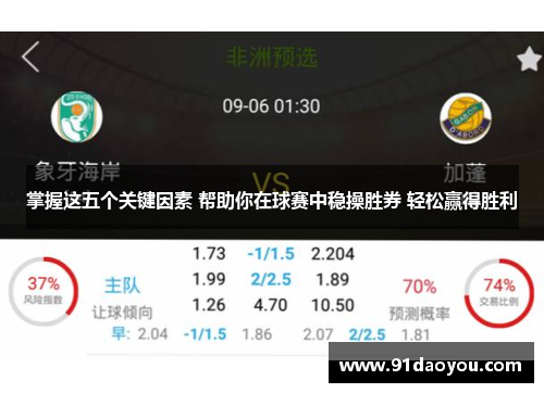 掌握这五个关键因素 帮助你在球赛中稳操胜券 轻松赢得胜利